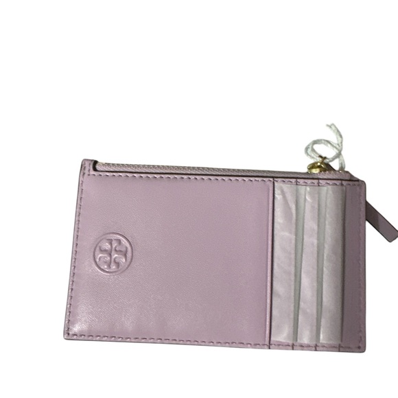 NWT Tory Burch Lilac Card Holder pebbled leather so nice
